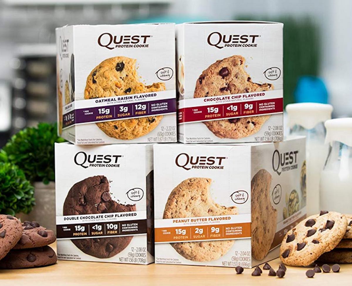 multiple boxes of quest protein cookies