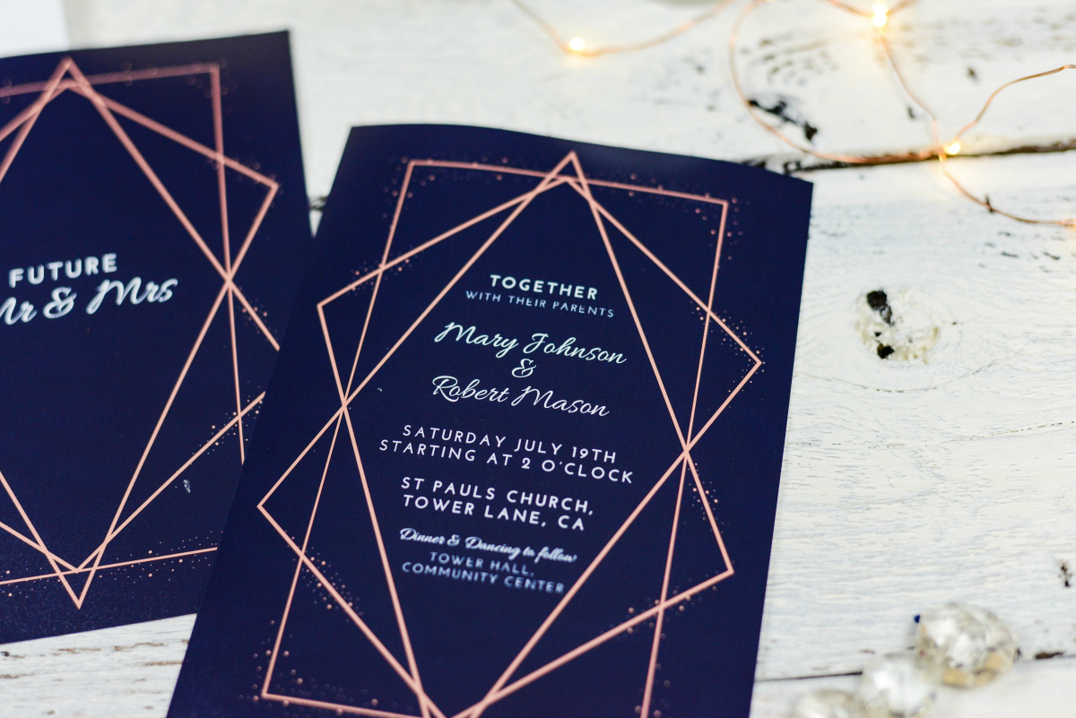 blue wedding invites