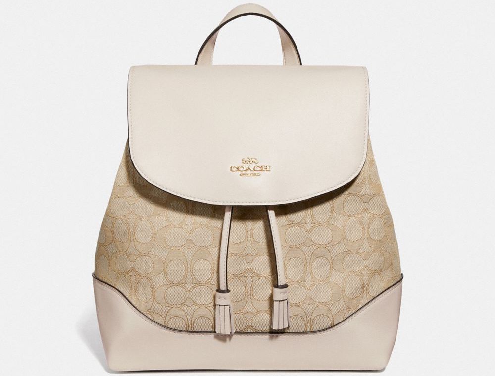 tan Coach backpack