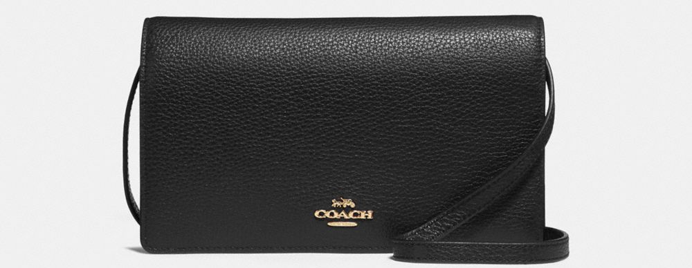 black COACH crossbody bag