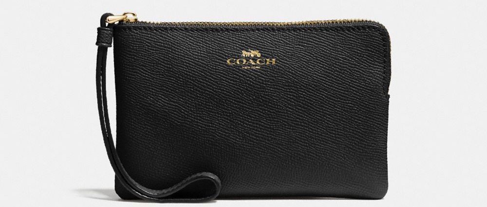 black COACH wristlet