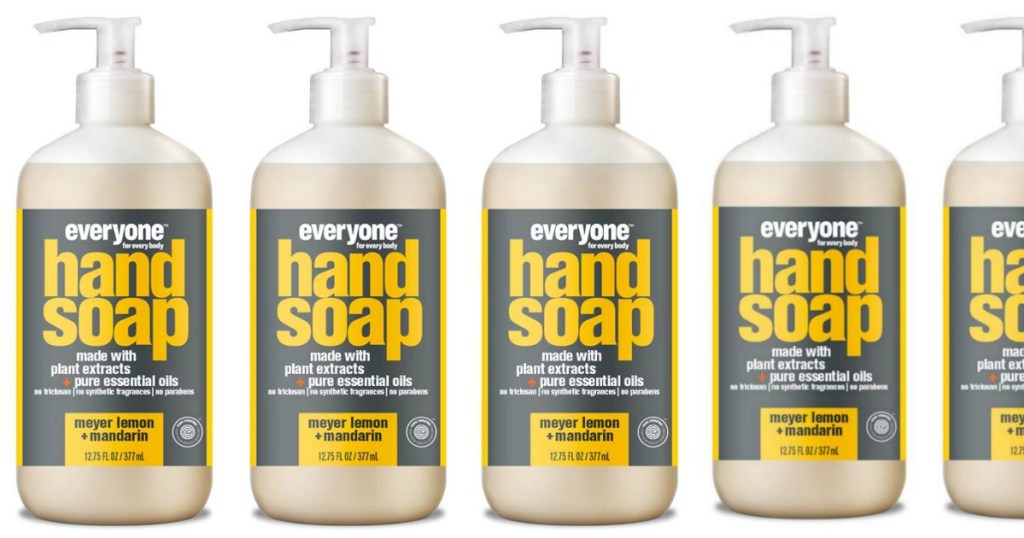 Bottles of Everyone Hand Soap, Meyer Lemon and Mandarin