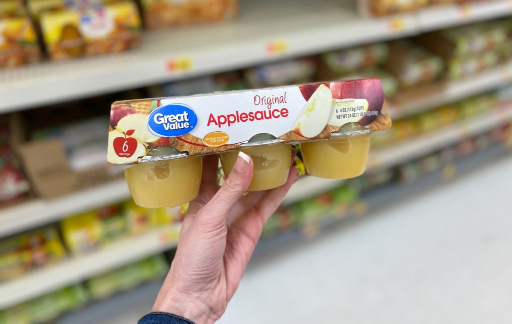store brand Great Value applesauce cups