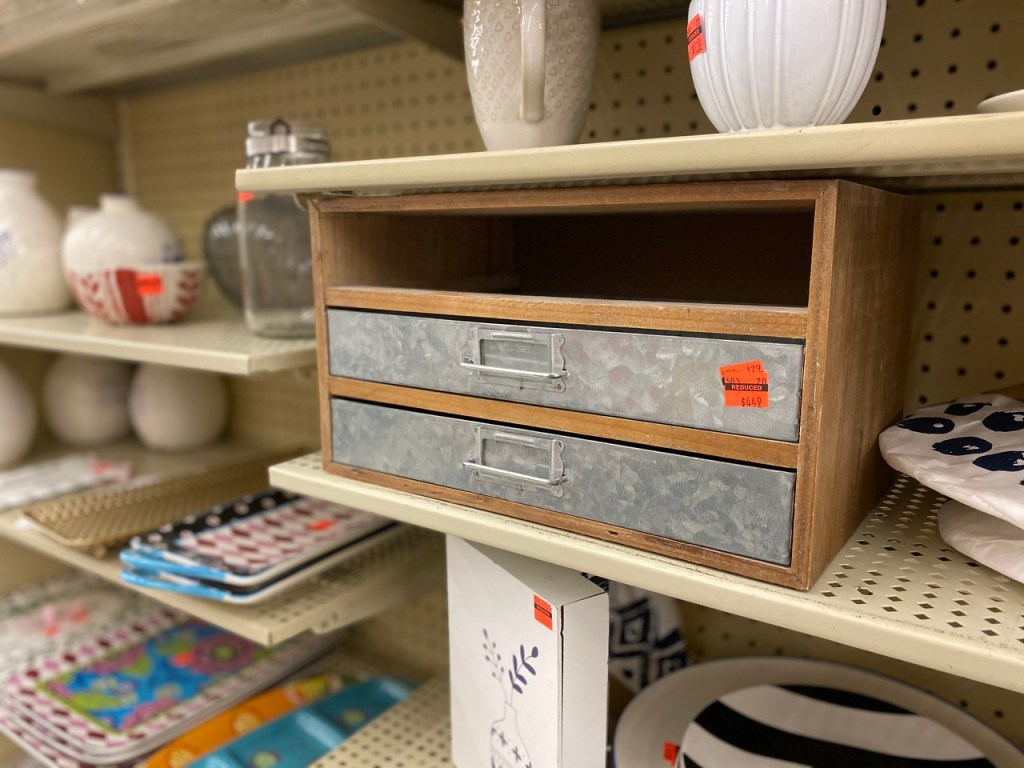 Rustic Letter Sorter on Hobby Lobby shelf