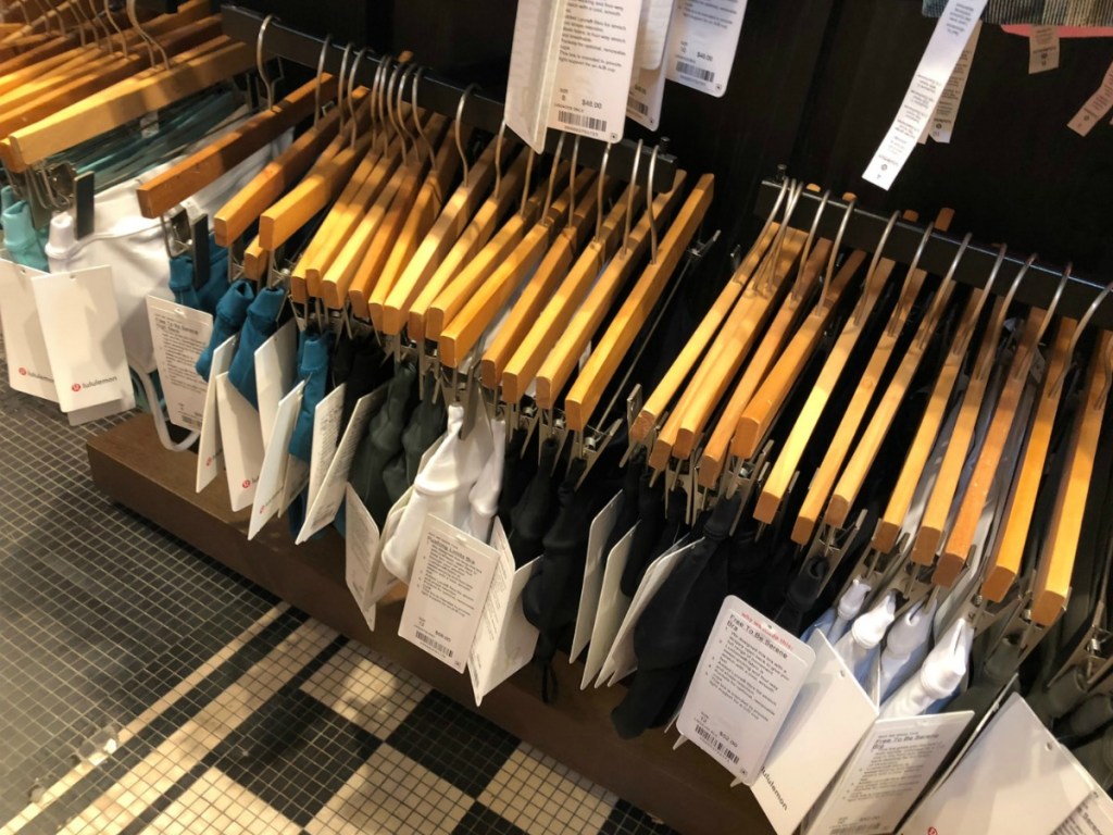 Women's panties on hangers in-store