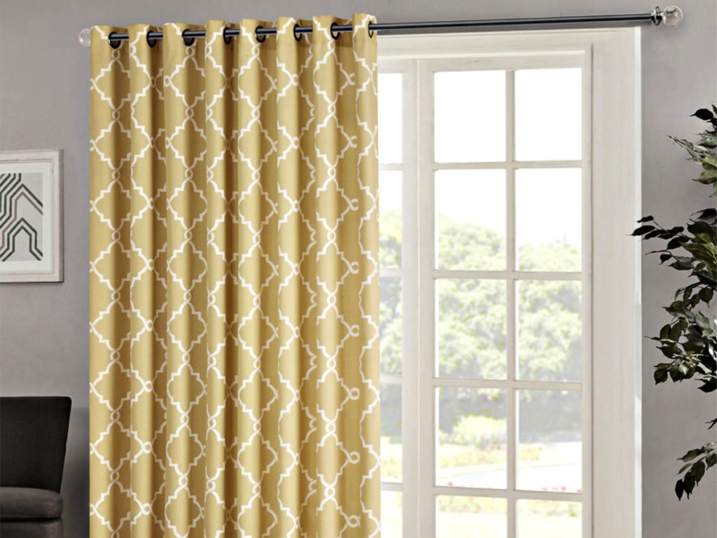 Madison Park Westmont Fretwork Print Grommet-Top Curtain Panel