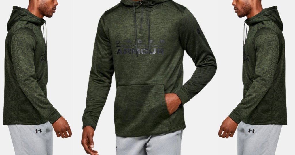 Men's Under Armour Fleece zip up Green (1)