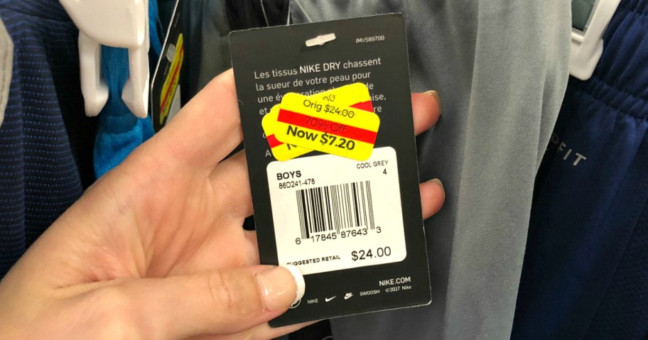 Nike clearance tag at Kohl's