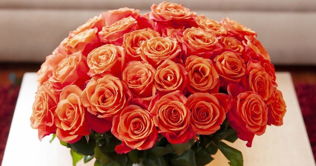 bouquet of orange roses