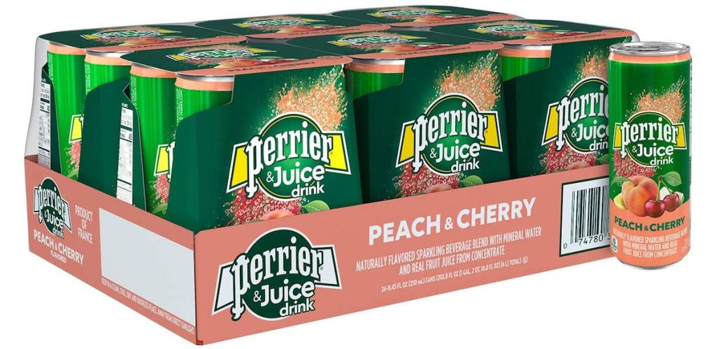 Perrier Juice Cherry cans in a box