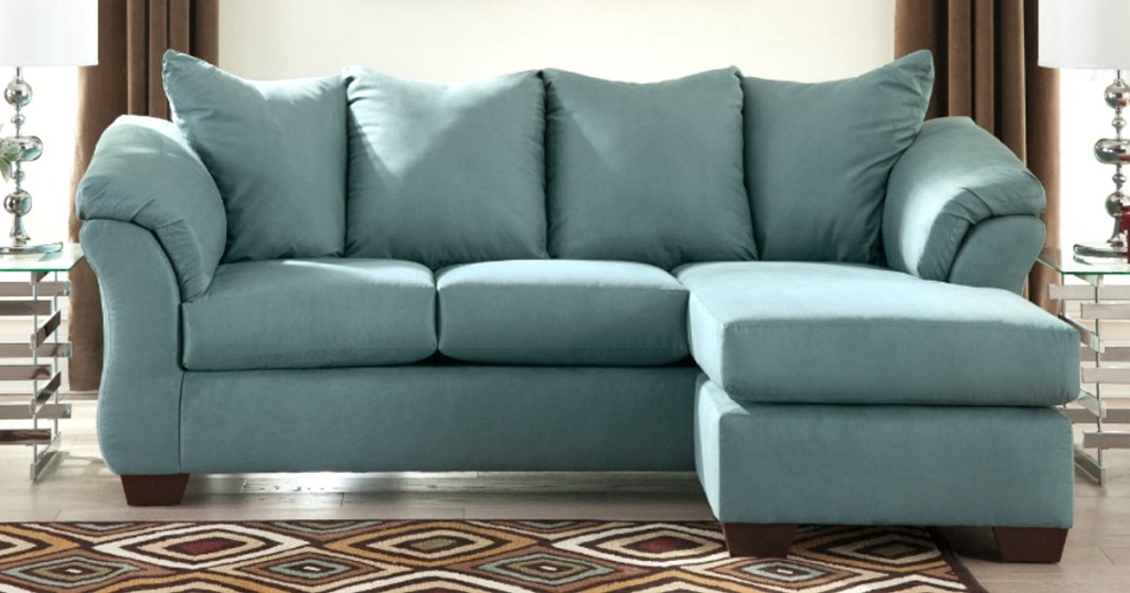 Teal sofa at JCPenney