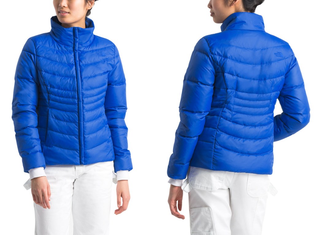 woman wearing blue The North Face Women's Aconcagua Jacket II