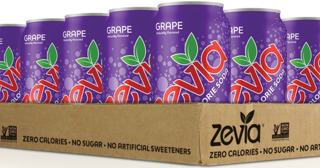 Zevia soda grape in a box