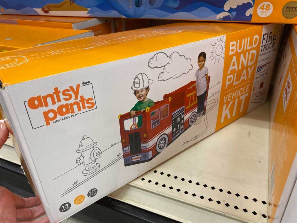 hand holding Antsy Pants Firetruck Kit