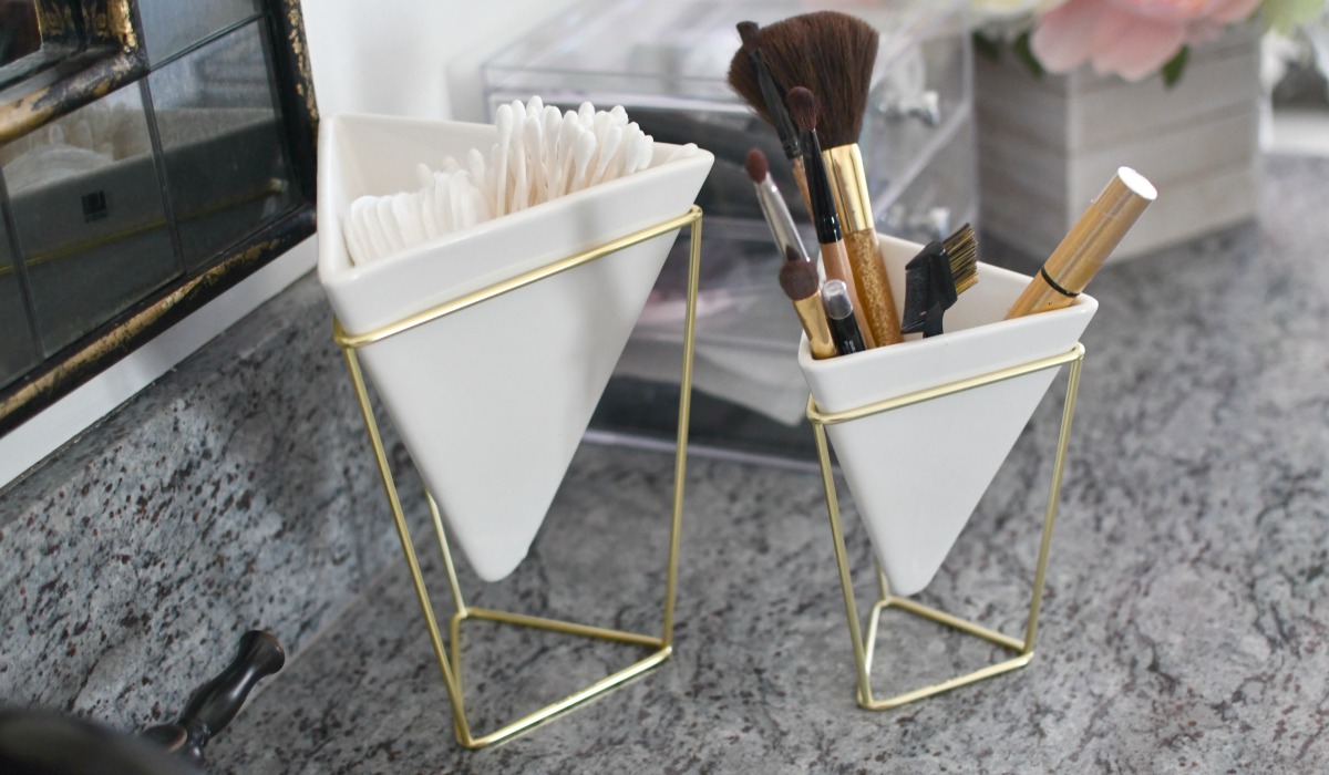 bathroom storage for amazon gold geometric vases