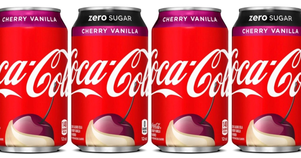 4 cans of Cherry Vanilla Coca Cola