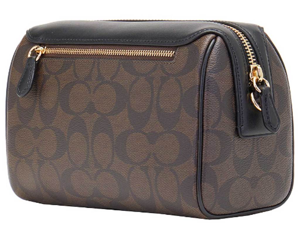 Coach Brown & Black Signature Bennett Crossbody Bag