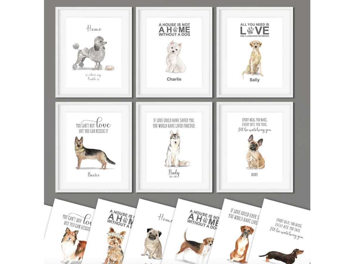 dog art prints 