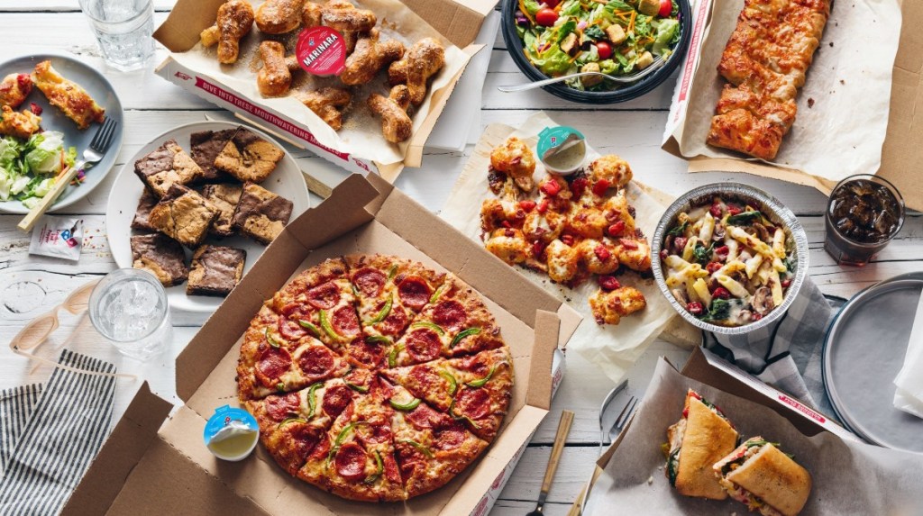 Domino's pizza and other menu items - Fast food open on Christmas