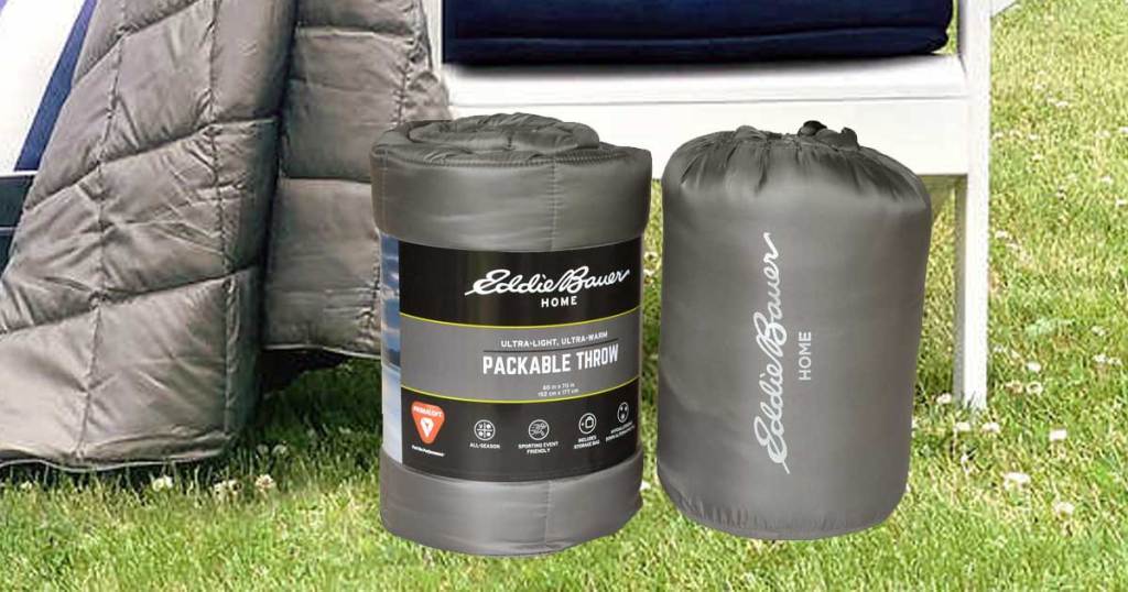 eddie bauer packable throws and bag