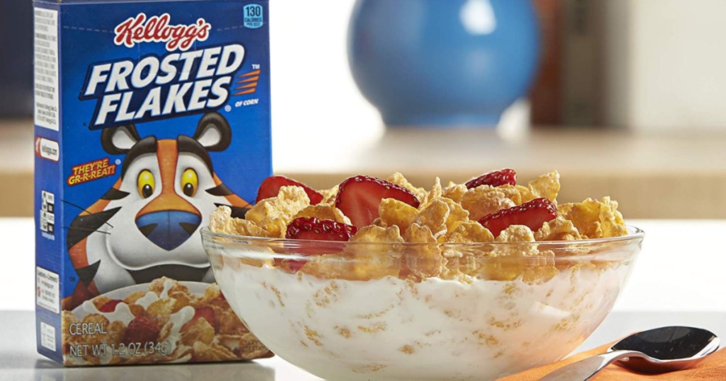 frosted flakes kelloggs cereal with bowl
