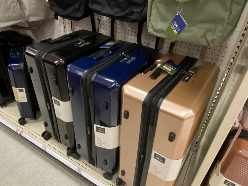 Hard shell luggage at Target