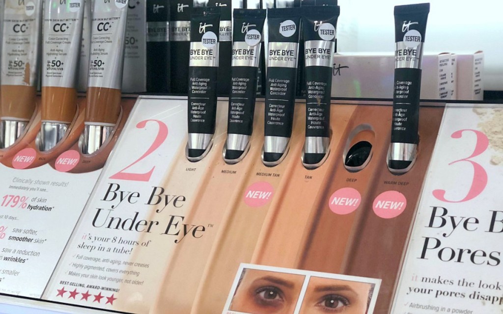 display with it cosmetics bye bye under eye cream