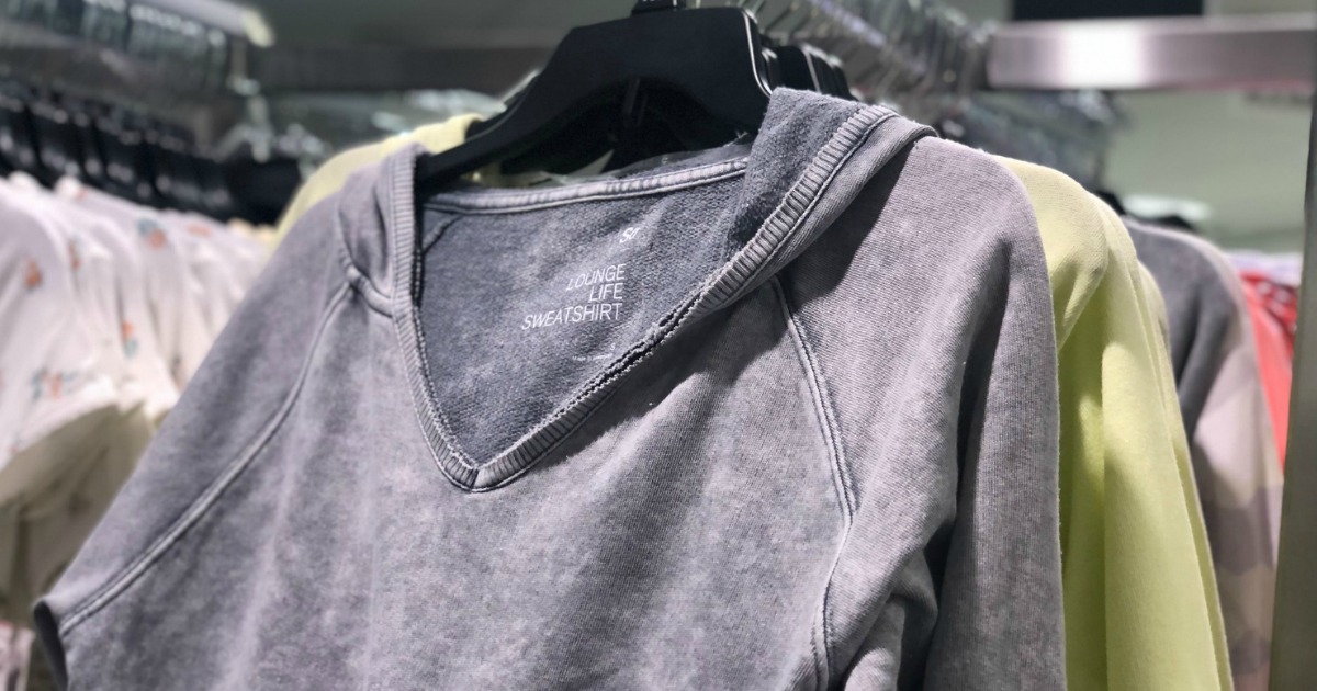 lounge sweatshirt on rack at Kohl's