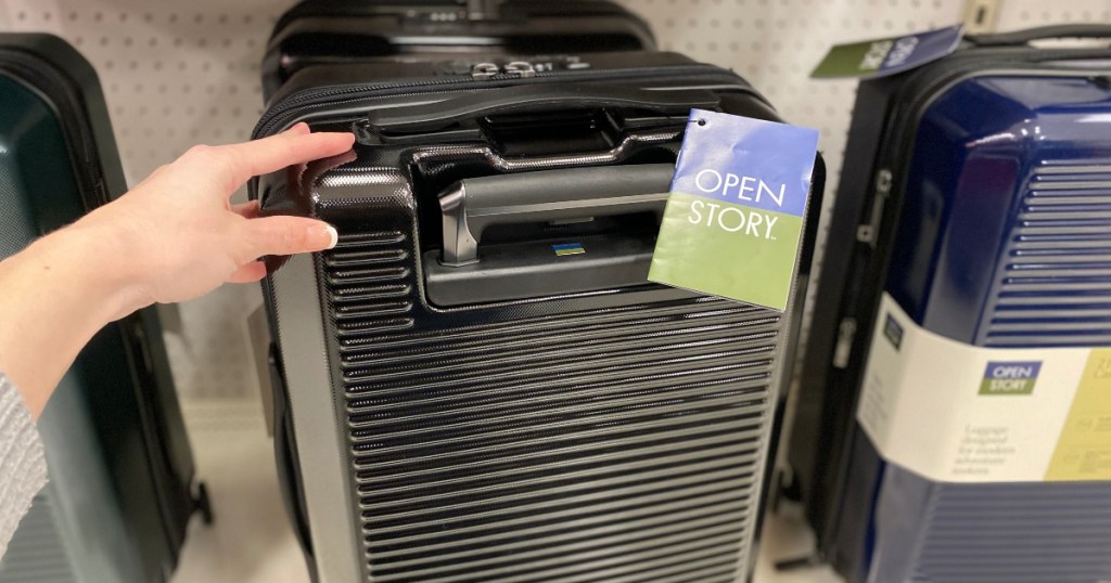 hard-shell checked luggage at Target