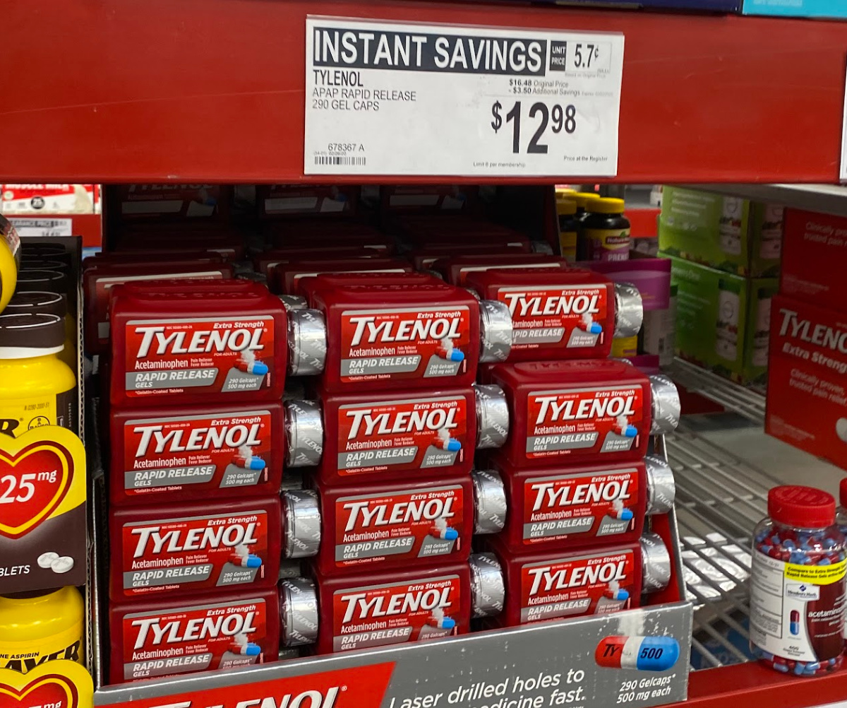 Tylenol on shelf