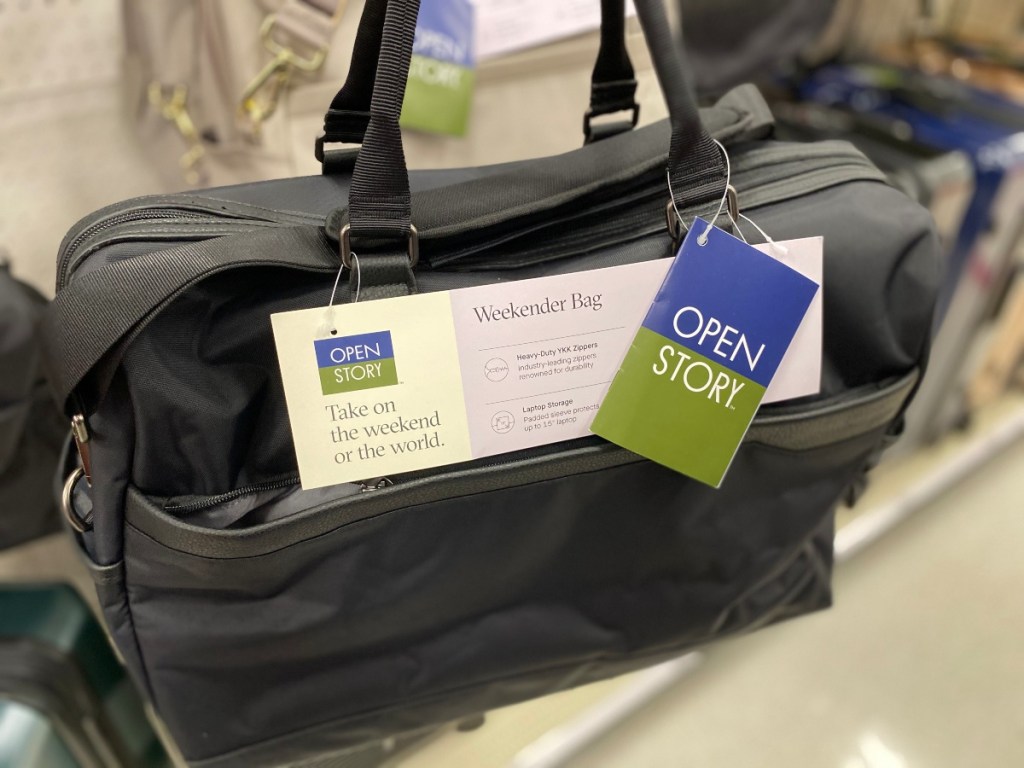 black weekender bag at Target