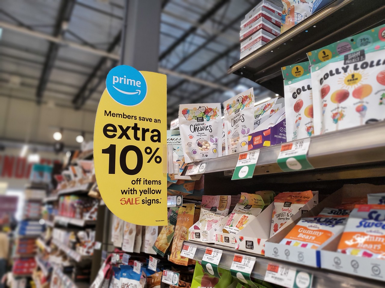 Extra 10% off for Prime members sign in store aisle