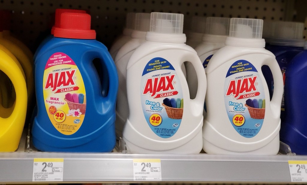 Ajax Laundry Detergents on shelf at Walgreens