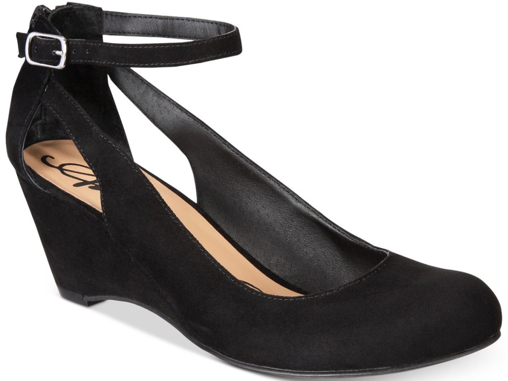 black pair of American Rag Miley Chop Out Wedges