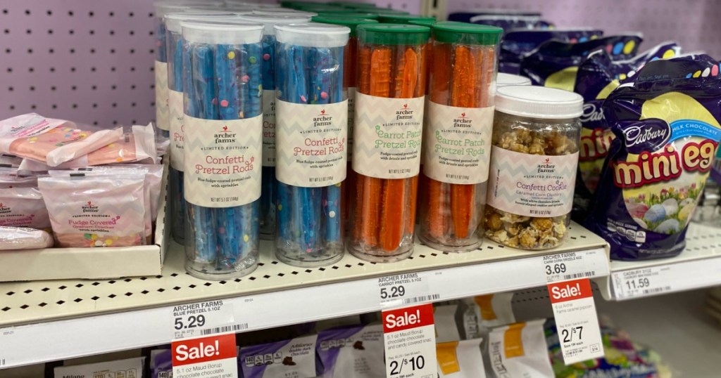 Archer Farms Easter Pretzel Rods on store shelf