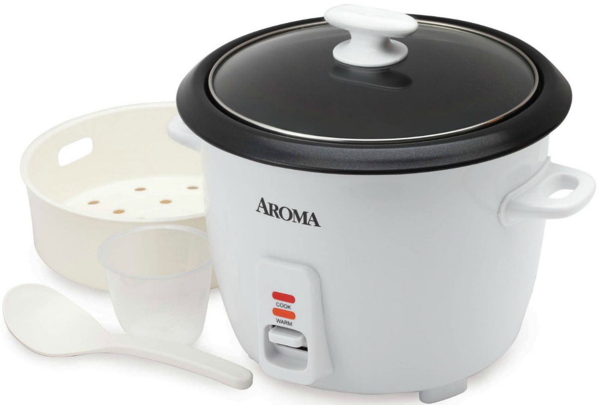 Small rice cooking appliance near accessories