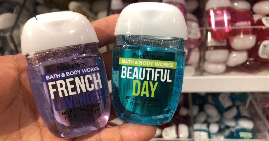 hand holding Bath & Body Works PocketBacs