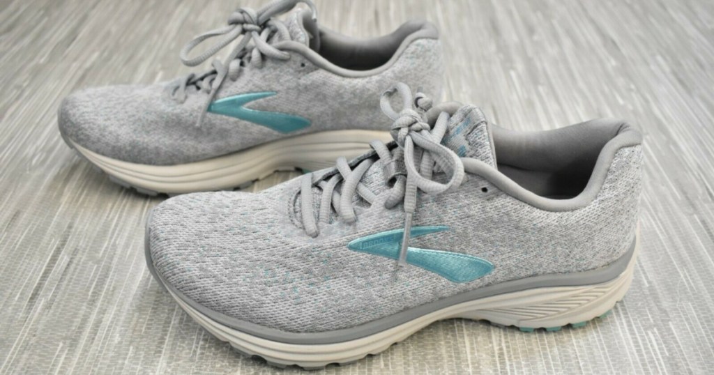 grey and teal women's running shoes