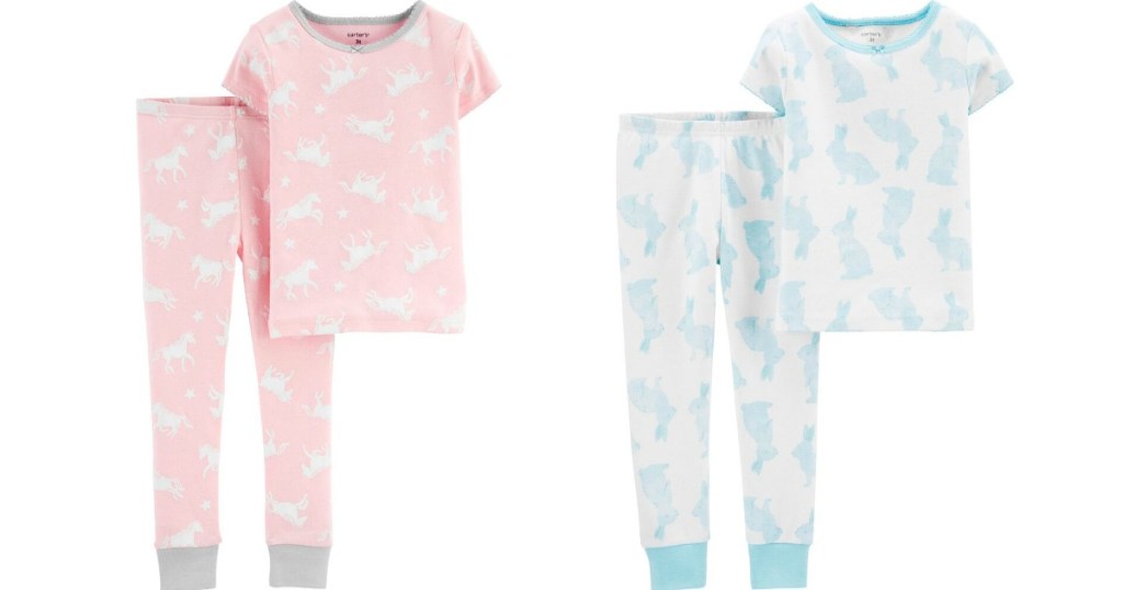 two sets of kids pajamas