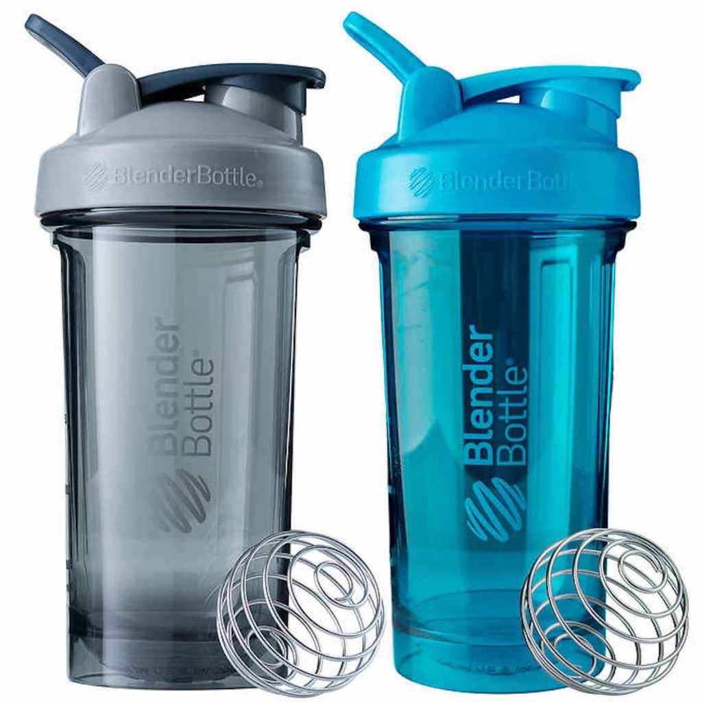 grey and blue blender bottle 2 pack