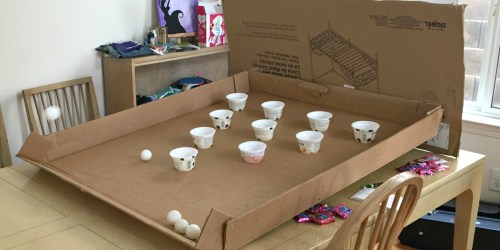 Have Bored Kids? This Reader Made a DIY Ping Pong Game Using Items From the Recycling Bin!