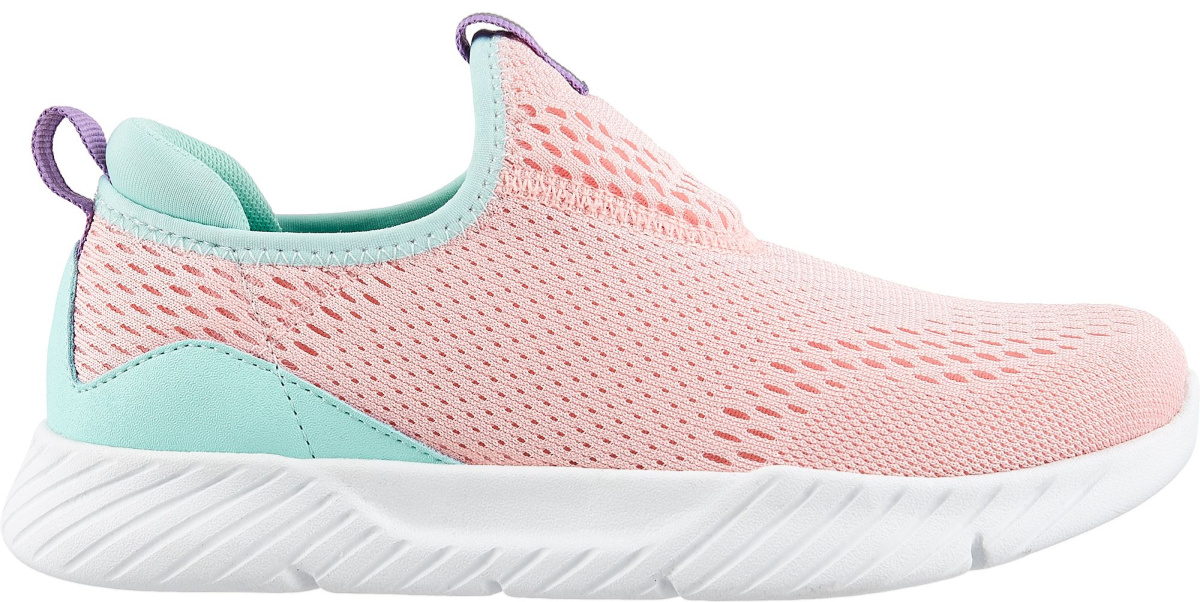 pink and light blue shoes