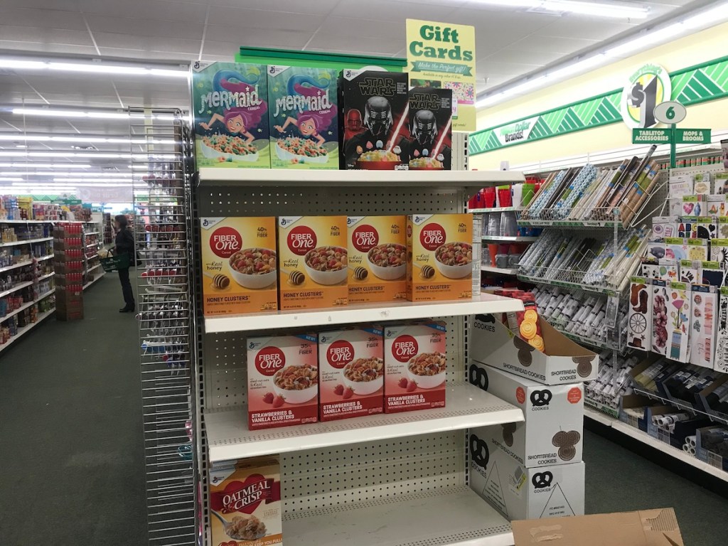 Dollar Tree Cereals on endcap