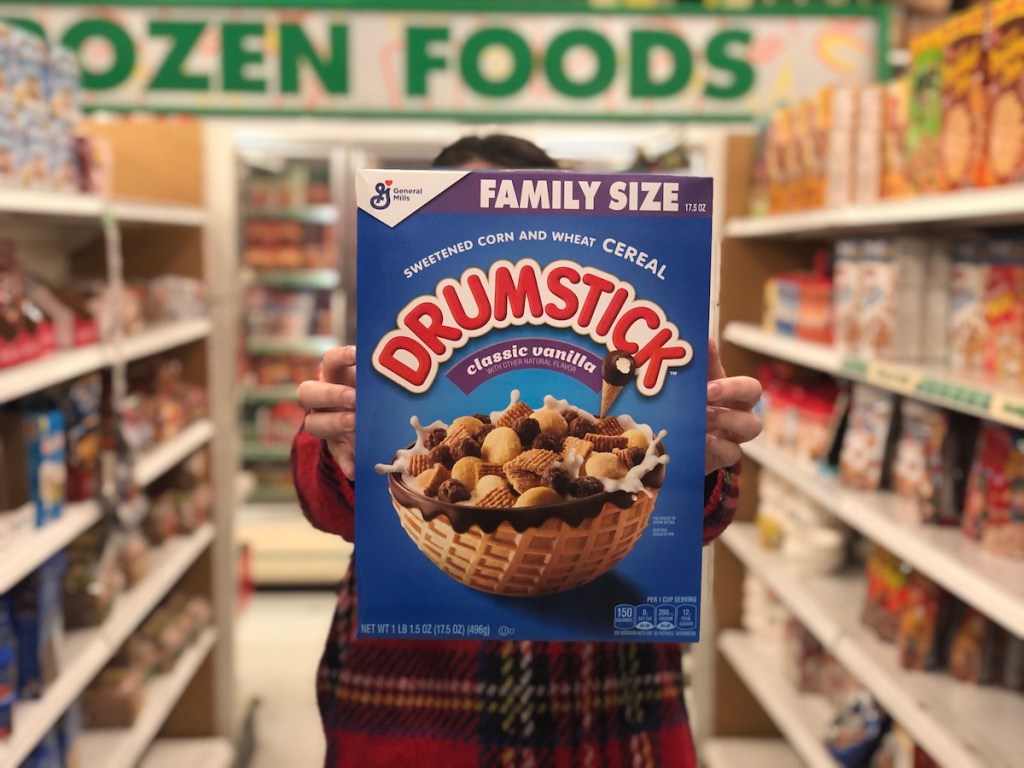 Woman holding Drumstick Cereal