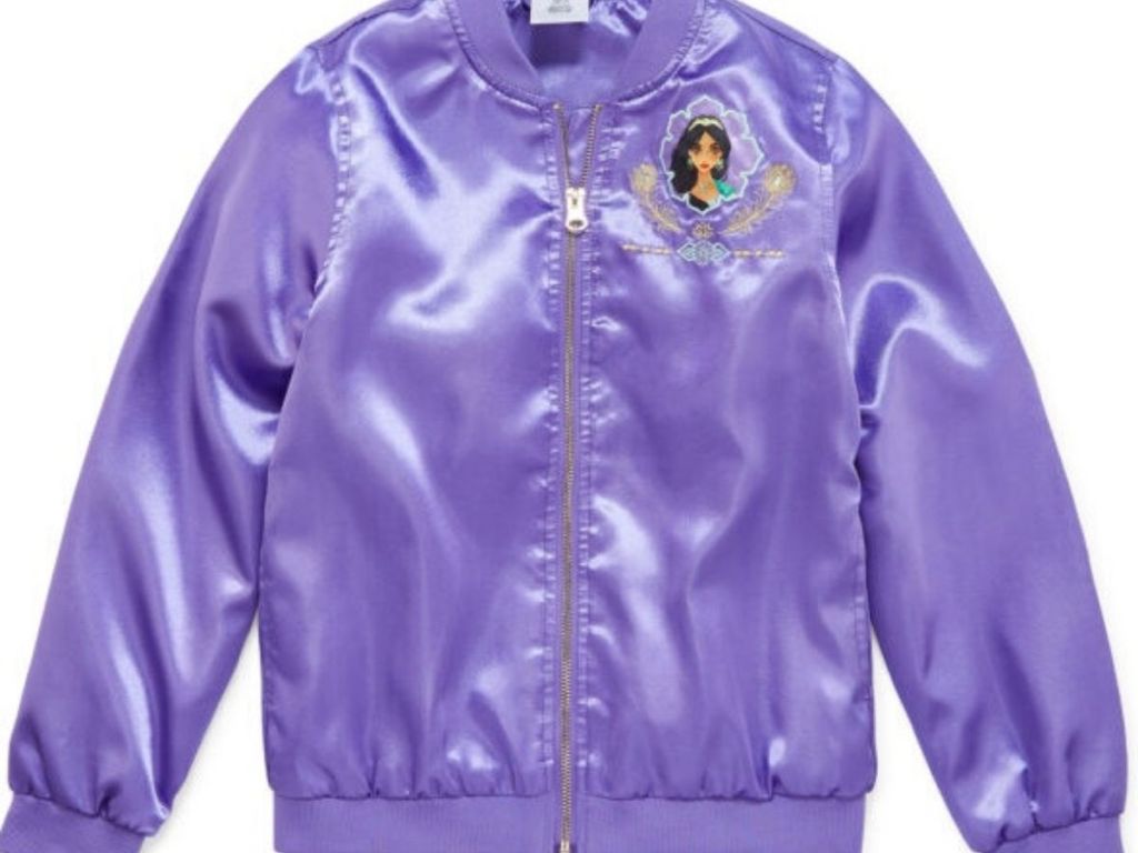 satin bomber style little girls jacket