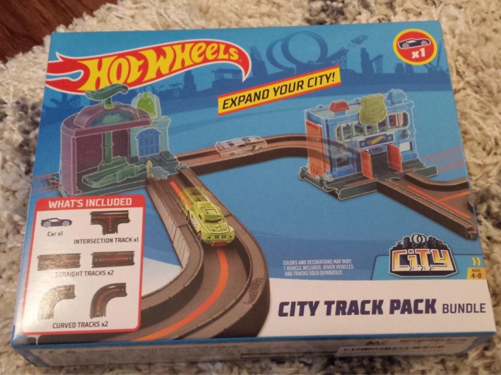 box of kids track toy