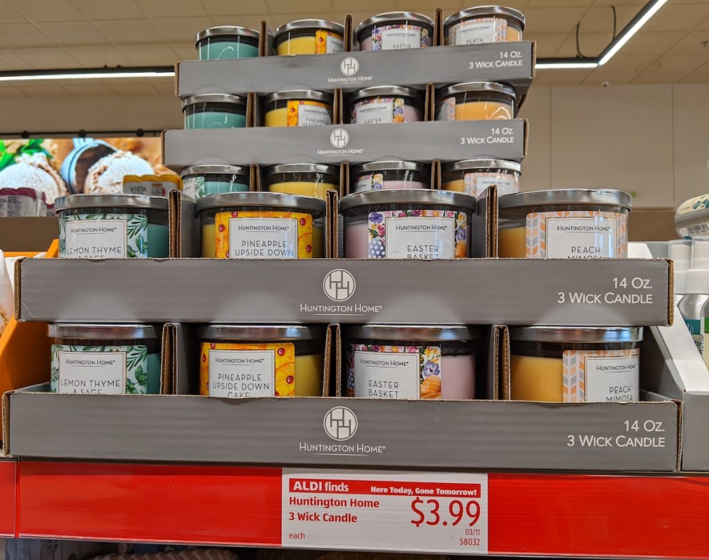 display of candles at a store