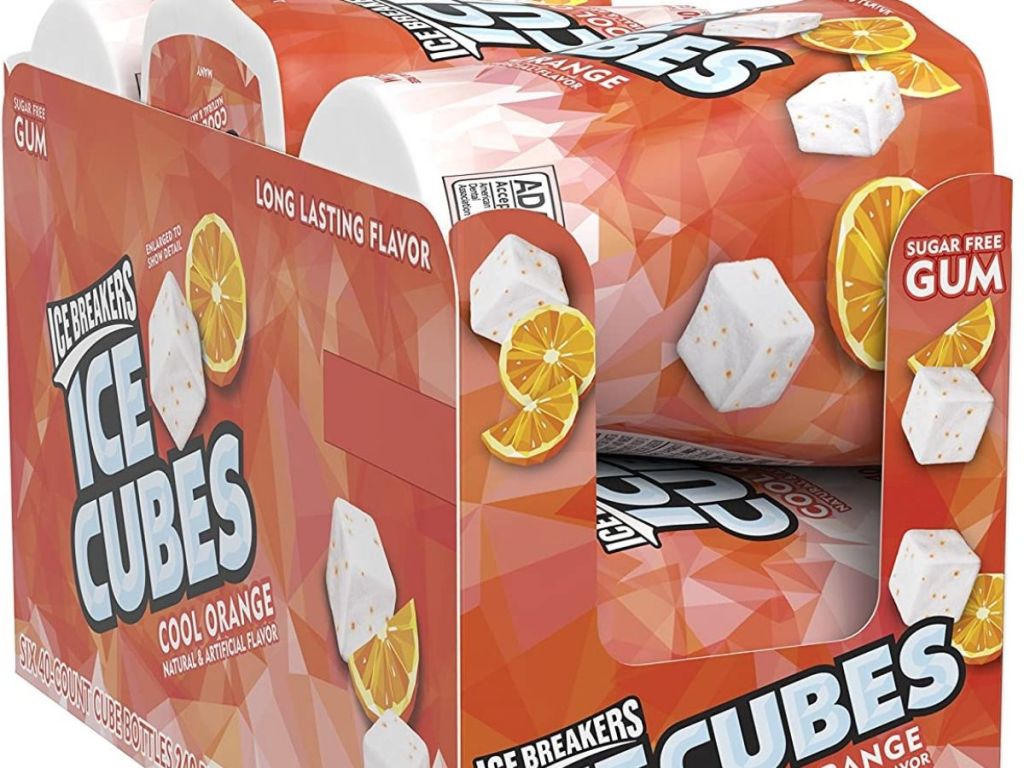 box of Ice Cubes gum jars