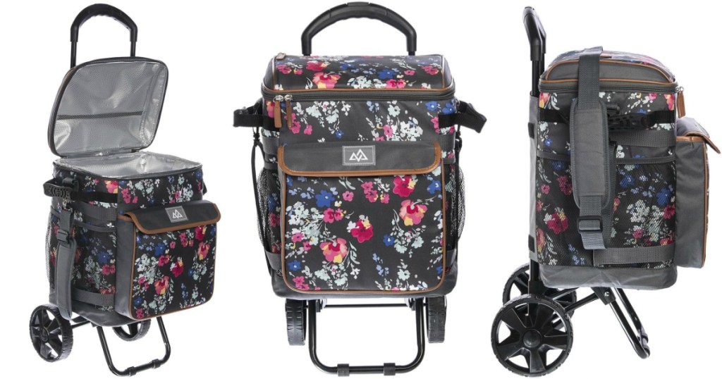 floral rolling tote
