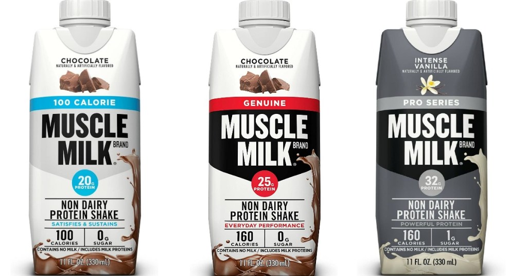 three Muscle Milk Protein Shakes